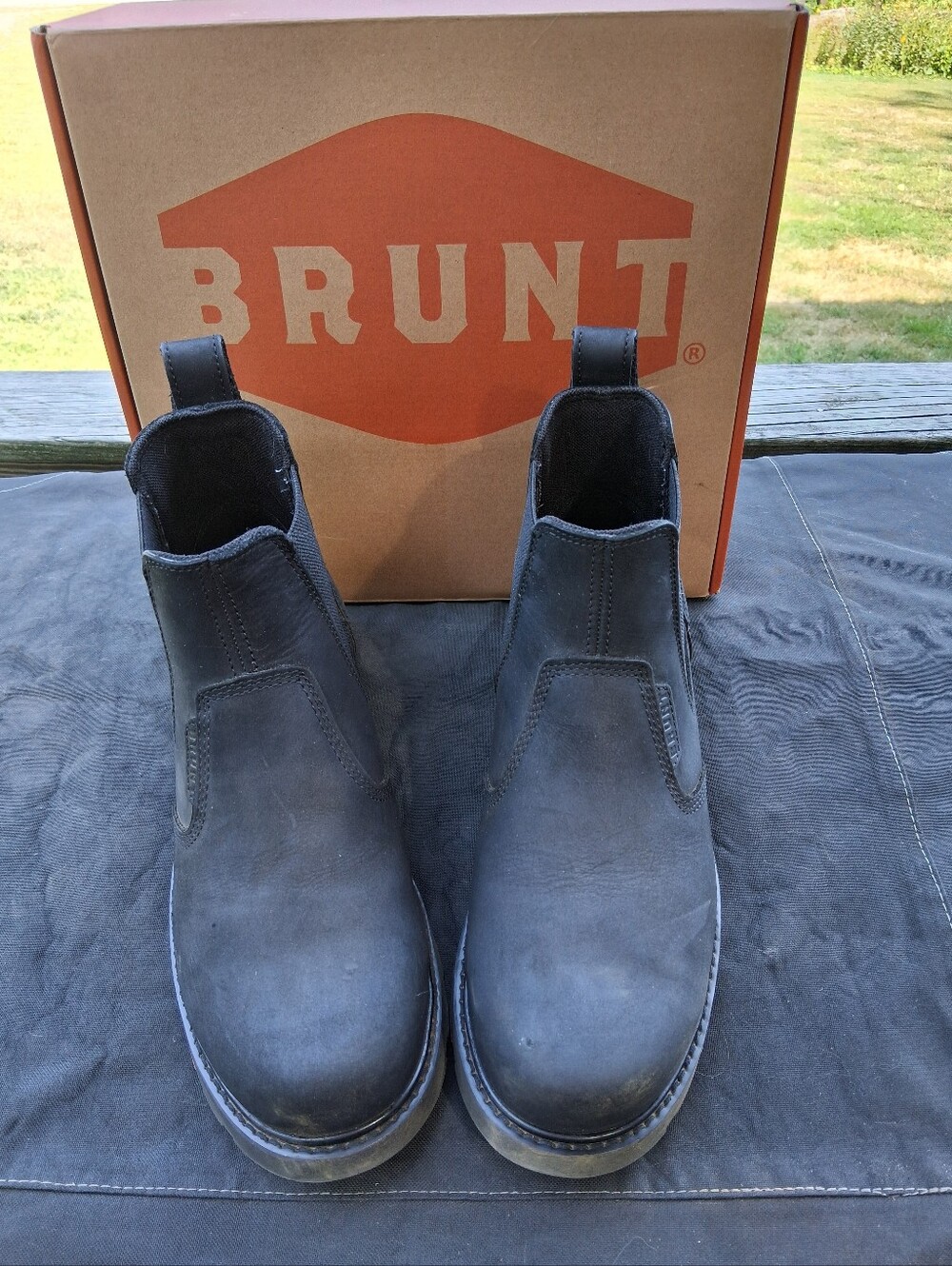 Brunt Men’s Ohman 6" Comp Toe Black Chelsea Work Boots Size 10 Wide (D To E+)